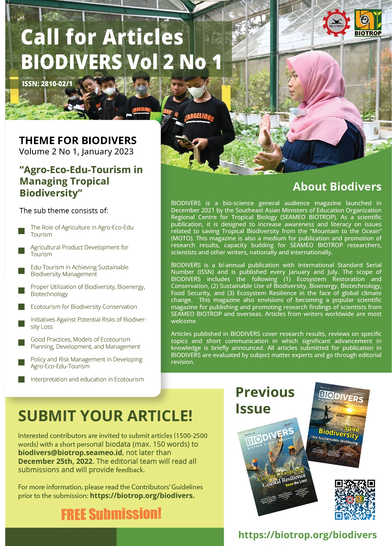 call for article biodivers